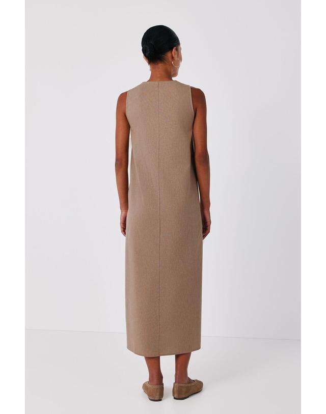 꼬르떼피엘 꼬르떼피엘 자수 브이넥 민소매 롱 원피스 1874475 BEIGE 베이지 착용컷