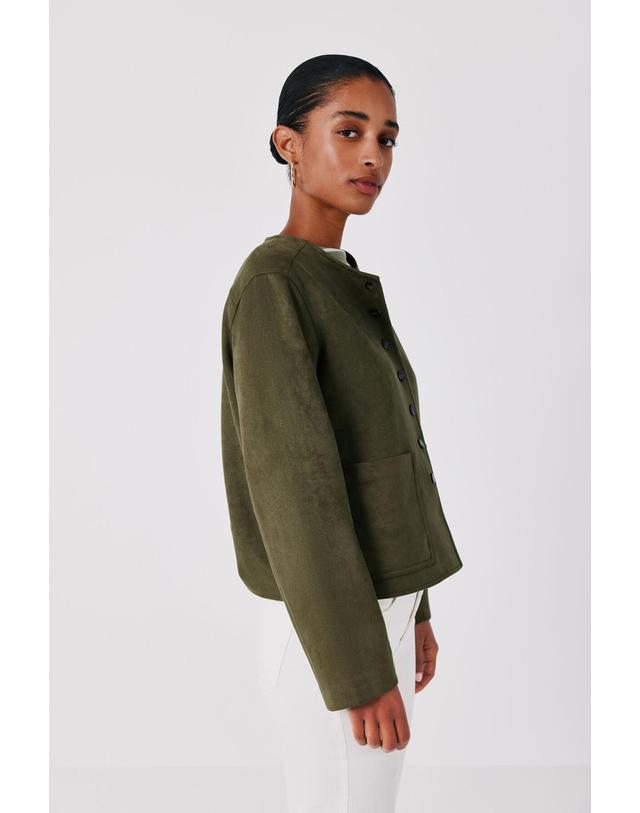 꼬르떼피엘 꼬르떼피엘 스웨이드 이펙트 버튼 자켓 6614811 VERDE 카키 착용컷