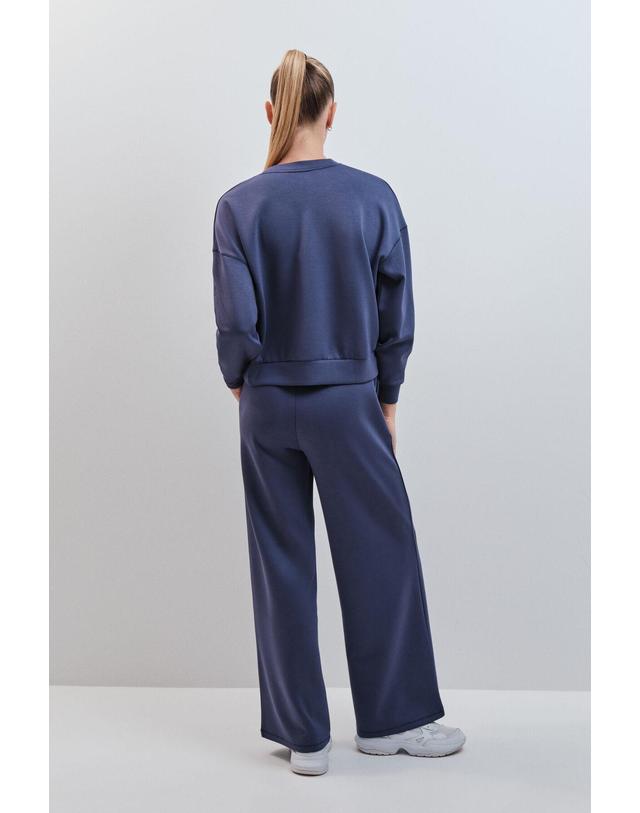 꼬르떼피엘 대시 앤 스타즈 하이웨이스트 와이드 모달 팬츠 5174123 AZUL 네이비 착용컷