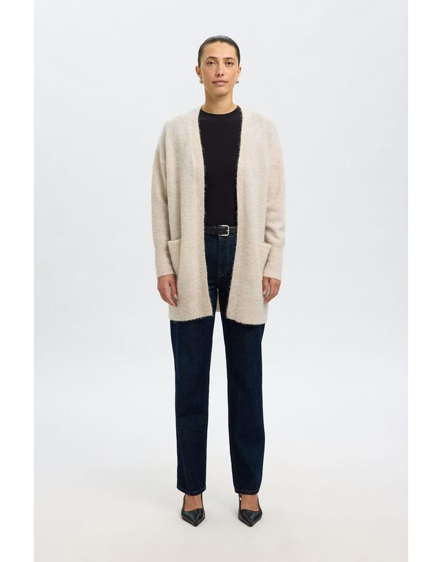 꼬르떼피엘 셀렉티드 울 알파카 롱 오픈 가디건 5795211 BEIGE 베이지 착용컷