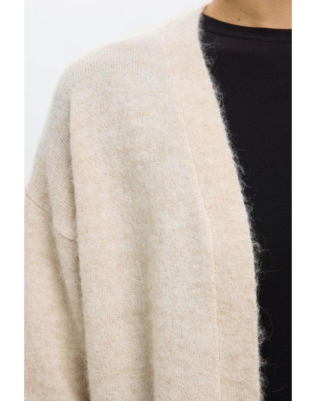 꼬르떼피엘 셀렉티드 울 알파카 롱 오픈 가디건 5795211 BEIGE 베이지 착용컷
