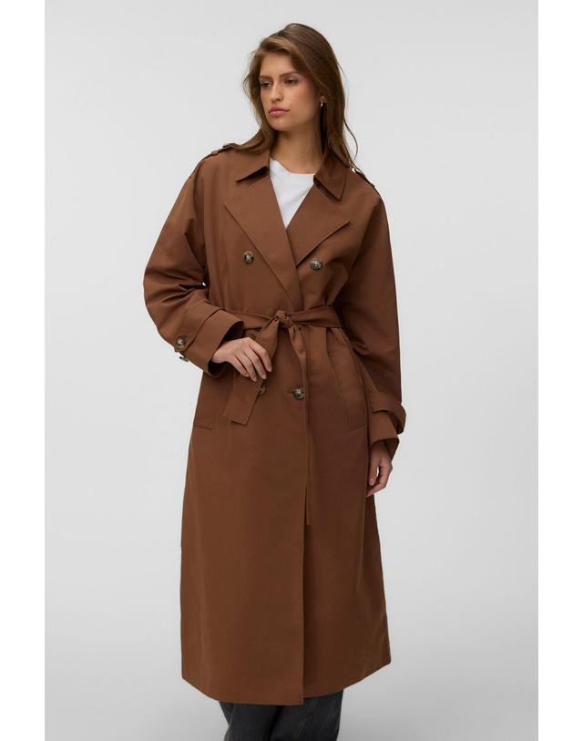 꼬르떼피엘 베로모다 더블 버튼 벨트 롱 트렌치 코트 7930136 MARRON OSCURO 초콜릿 착용컷