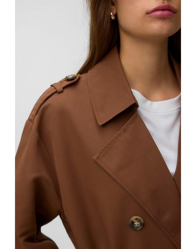 꼬르떼피엘 베로모다 더블 버튼 벨트 롱 트렌치 코트 7930136 MARRON OSCURO 초콜릿 착용컷