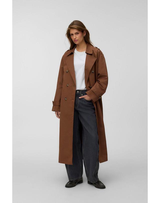 꼬르떼피엘 베로모다 더블 버튼 벨트 롱 트렌치 코트 7930136 MARRON OSCURO 초콜릿 착용컷