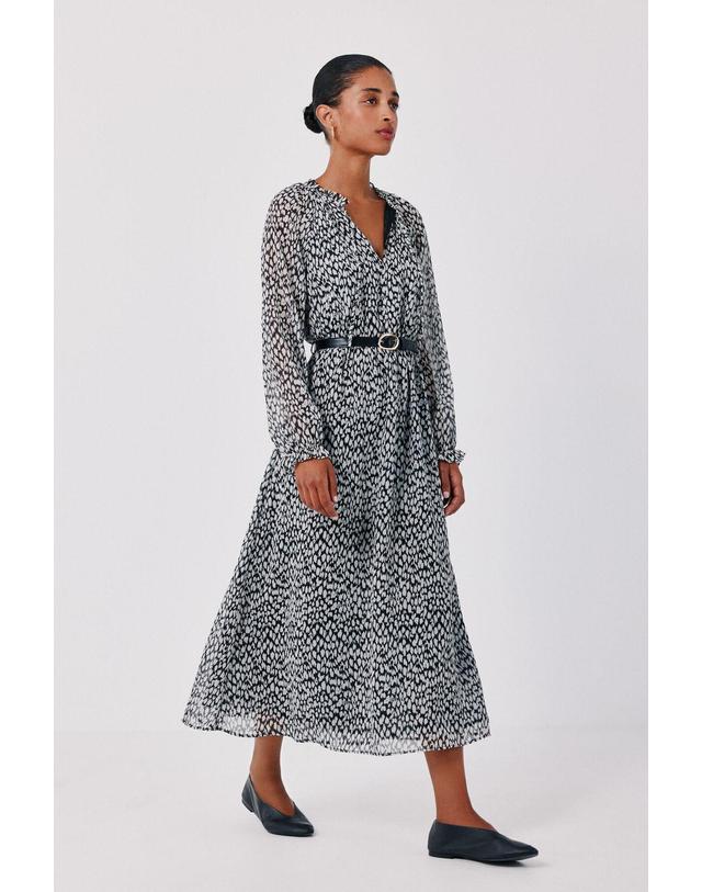 꼬르떼피엘 꼬르떼피엘 프린트 러플 벨트 롱 원피스 1874483 ESTAMPADO BEIGE 멀티컬러 착용컷