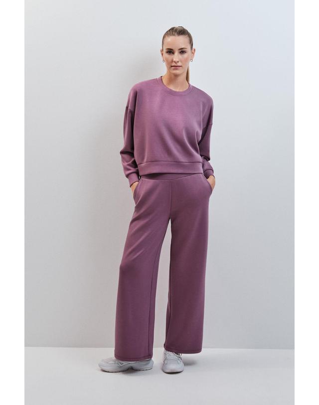 꼬르떼피엘 대시 앤 스타즈 하이라이즈 모달 와이드 팬츠 5174122 MORADO/LILA 퍼플 착용컷