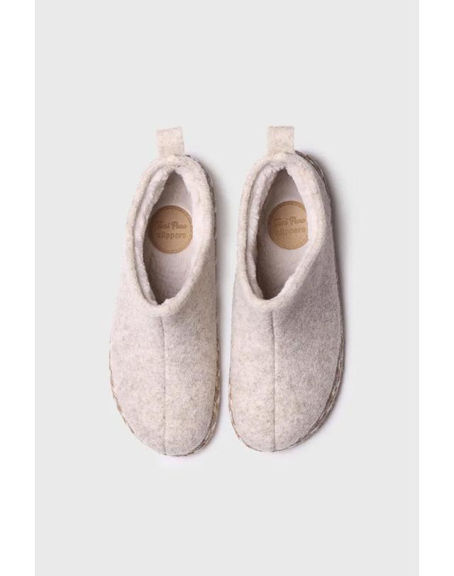 꼬르떼피엘 토니폰즈 펠트 어그 스타일 여성 실내화 4184874 BEIGE 아이보리 착용컷