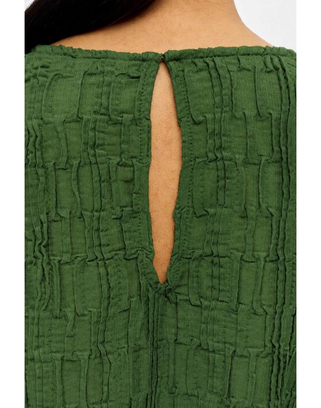 꼬르떼피엘 오브젝트 레귤러핏 라운드넥 긴팔 탑 4314251 VERDE OSCURO 그린 착용컷