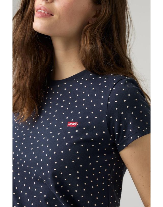 꼬르떼피엘 리바이스 도트 패턴 라운드넥 반팔 티셔츠 9934397 ESTAMPADO AZUL 네이비 착용컷