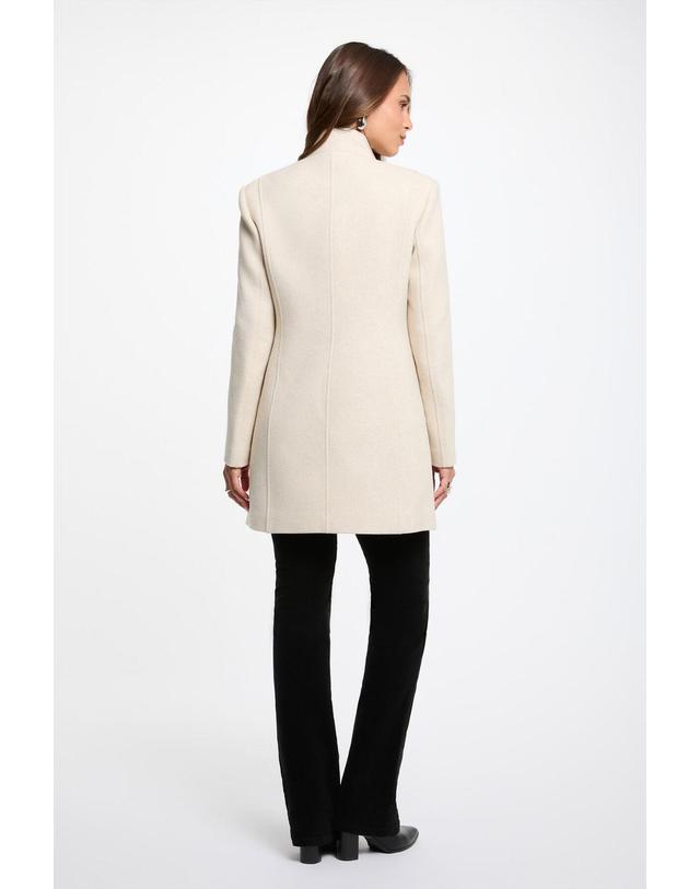 꼬르떼피엘 모르간 하이넥 더블 버튼 울 코트 5244340 BEIGE 베이지 착용컷