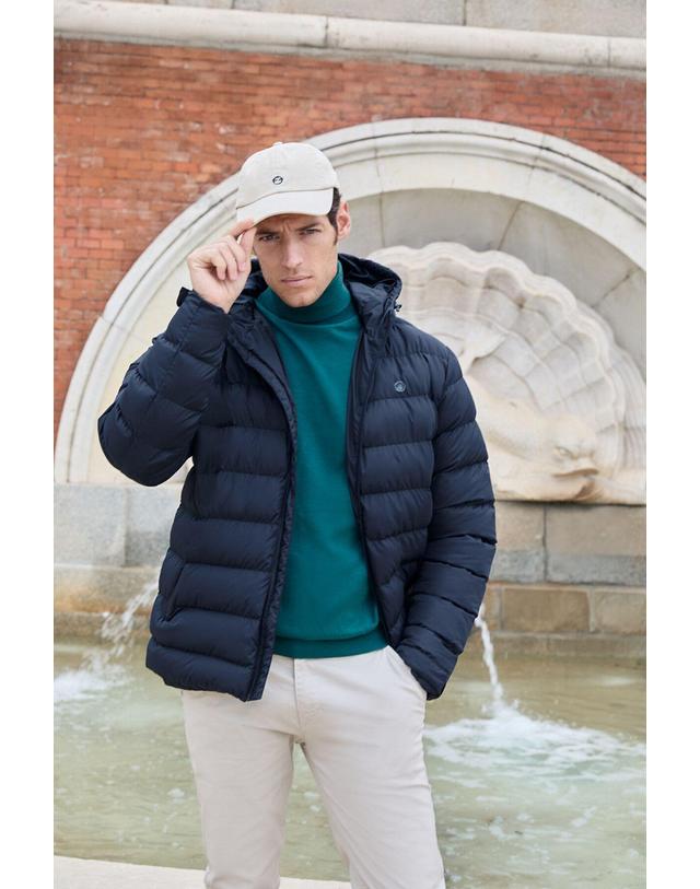 꼬르떼피엘 스트릿몽키 후드 경량 패딩 자켓 6770805 AZUL MARINO 네이비 착용컷