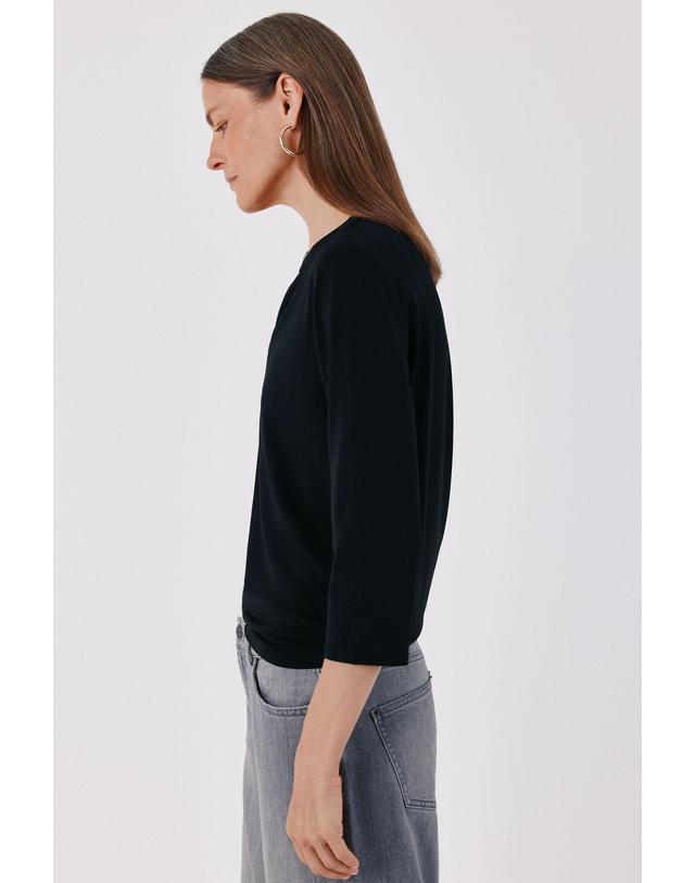 꼬르떼피엘 꼬르떼피엘 마오넥 베이직 7부 소매 티셔츠 6324481 NEGRO 블랙 착용컷