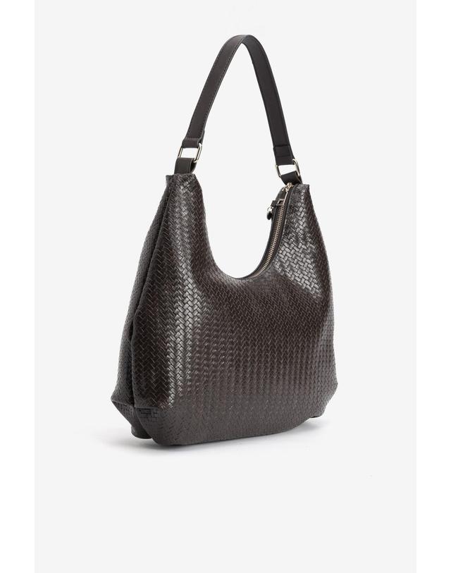 꼬르떼피엘 빌라노바 우븐 텍스처 숄더백 5510968 MARRON OSCURO 초콜릿 착용컷