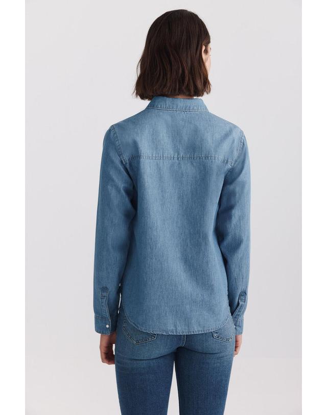 꼬르떼피엘 스프링필드 플랩 포켓 데님 긴팔 셔츠 6794297 AZUL 블루 착용컷