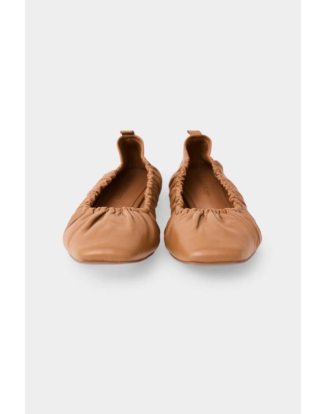 꼬르떼피엘 페드로 델 이에로 가죽 셔링 발레리나 플랫 슈즈 8134588 BEIGE 베이지 착용컷