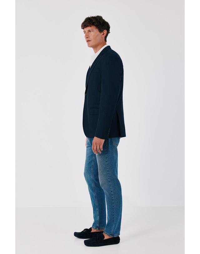 꼬르떼피엘 꼬르떼피엘 슬림핏 더블 버튼 니트 블레이저 4944763 AZUL MARINO 네이비 착용컷