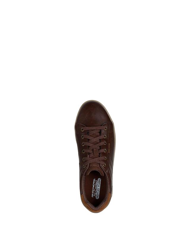 꼬르떼피엘 스케쳐스 컴포트 레더 스니커즈 브라운 남성 7301031 TOSTADO 착용컷