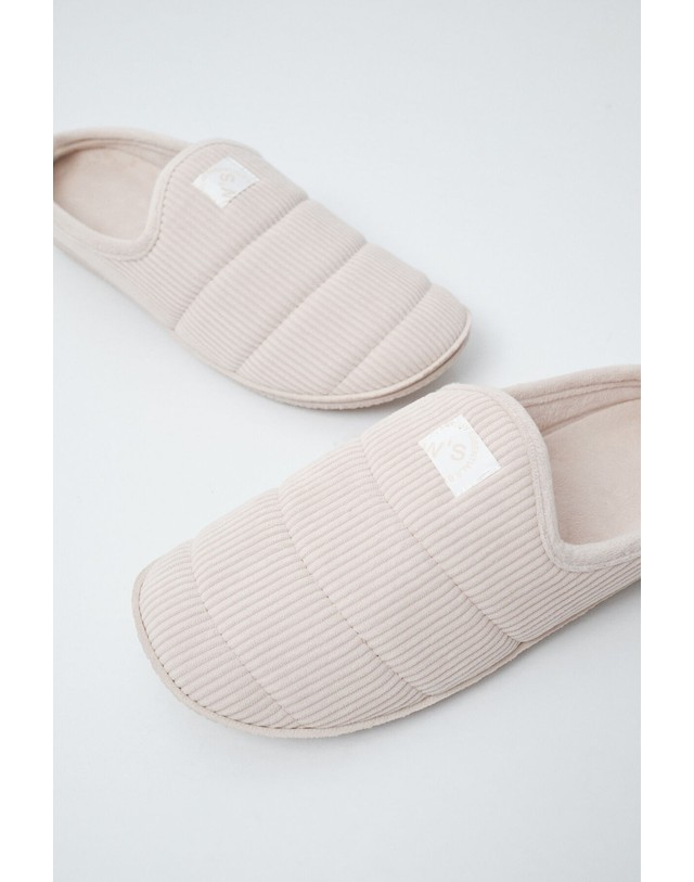 꼬르떼피엘 우먼시크릿 퀼팅 쿠션 홈 슬리퍼 4994444 BEIGE 베이지 착용컷