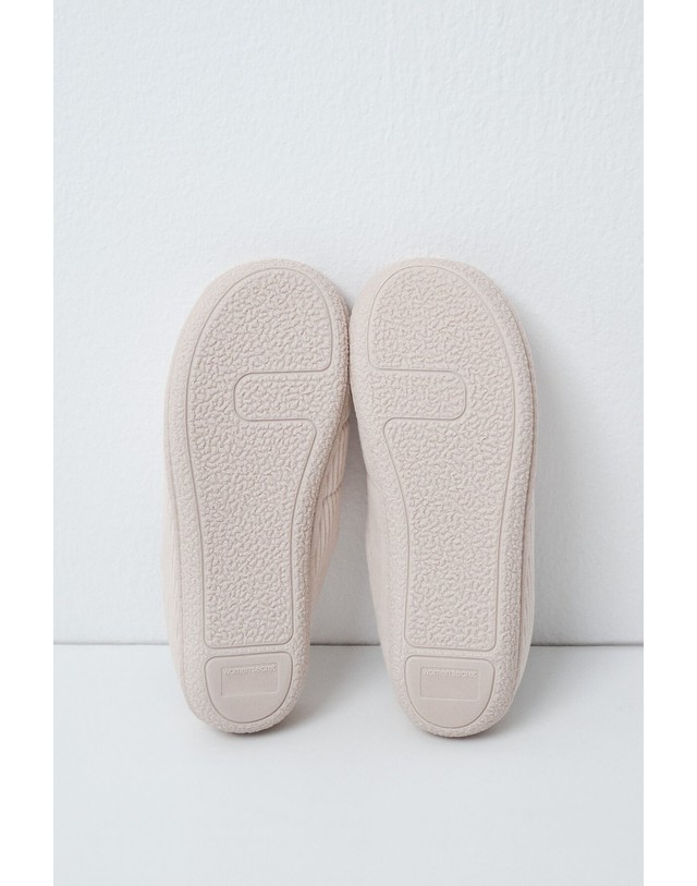 꼬르떼피엘 우먼시크릿 퀼팅 쿠션 홈 슬리퍼 4994444 BEIGE 베이지 착용컷
