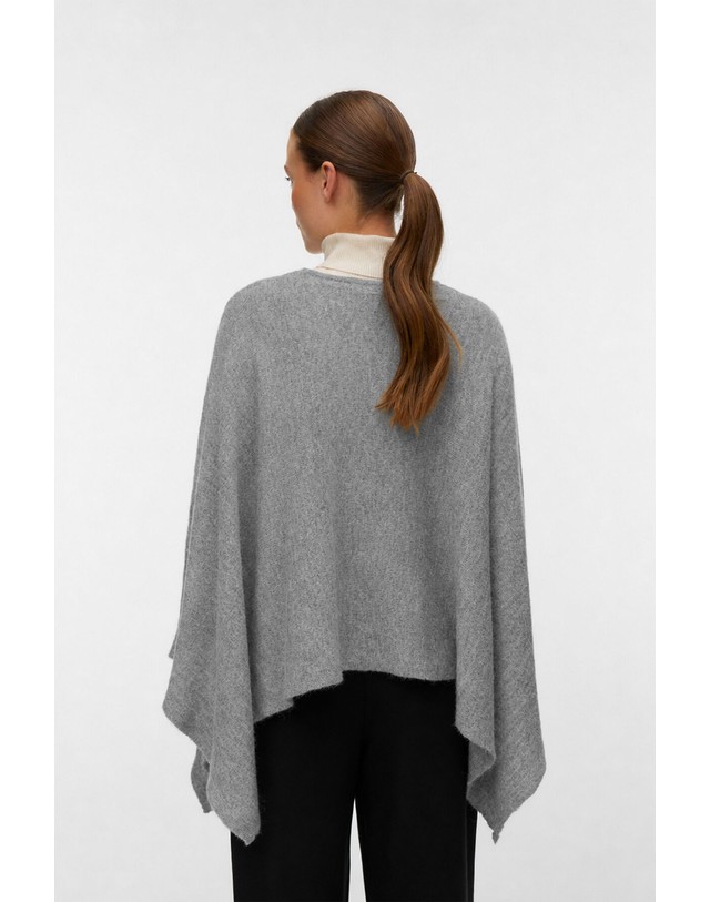 꼬르떼피엘 베로모다 라운드넥 비대칭 니트 판초 7004454 GRIS 그레이 착용컷