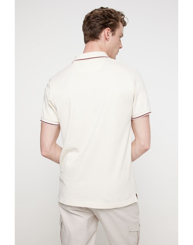 꼬르떼피엘 간트 골지 트림 피케 반팔 폴로셔츠 3360392 BEIGE 아이보리 착용컷