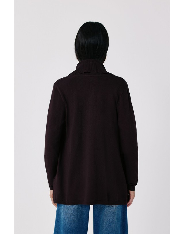 꼬르떼피엘 꼬르떼피엘 숄 칼라 오픈 니트 가디건 6244270 MARRON OSCURO 초콜릿 착용컷