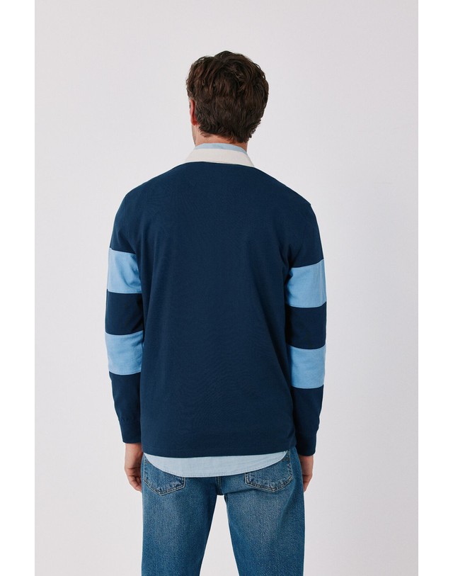 꼬르떼피엘 꼬르떼피엘 스트라이프 긴팔 럭비 폴로셔츠 6594074 AZUL MARINO 멀티컬러 착용컷