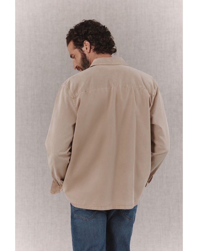 꼬르떼피엘 오오티오 테이셀 코튼 오버셔츠 0754013 ESTAMPADO BEIGE 베이지 착용컷