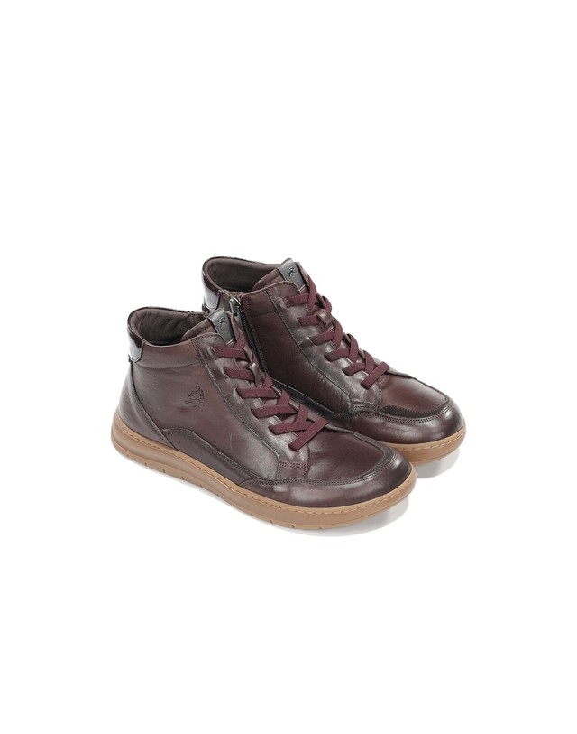꼬르떼피엘 플루쵸스 여성 레더 레이스업 앵클 부츠 3894161 MARRON OSCURO 초콜릿 착용컷