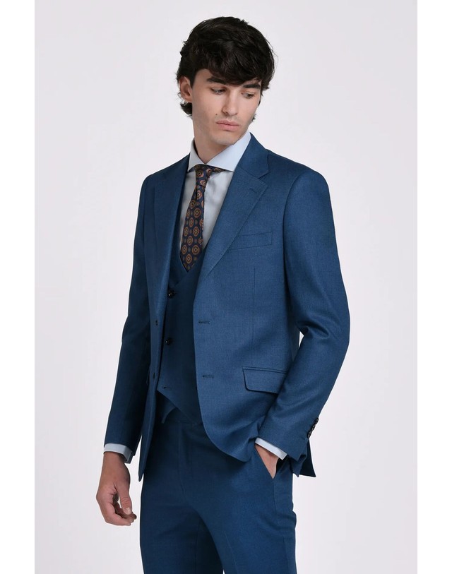 꼬르떼피엘 제이비지 텍스처 클래식 라펠 수트 재킷 7150850 AZUL 블루 착용컷