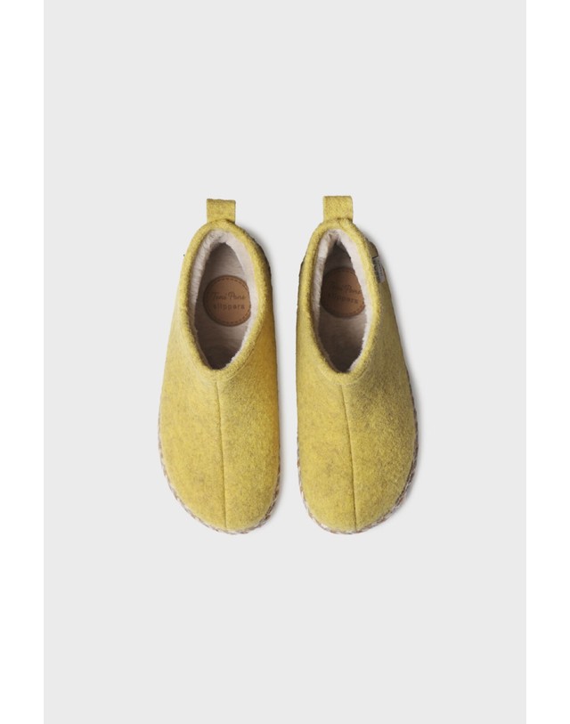 꼬르떼피엘 토니폰즈 울 펠트 실내 앵클 슬리퍼 6624708 AMARILLO 연두 착용컷