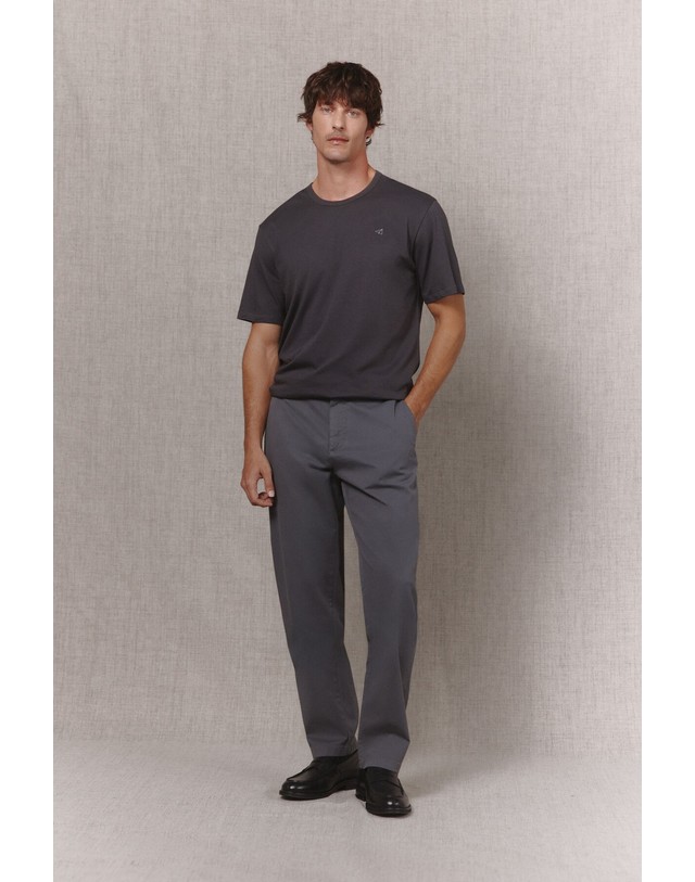 꼬르떼피엘 오오티오 슬림핏 라운드넥 반팔 티셔츠 1294007 GRIS OSCURO 그레이 착용컷