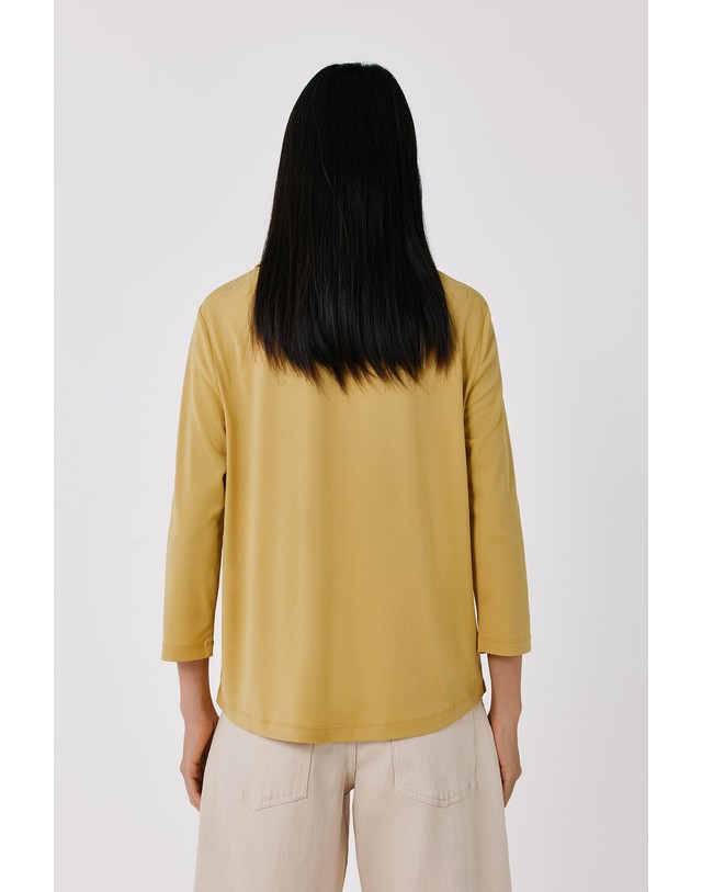꼬르떼피엘 꼬르떼피엘 골드 버튼 7부 셔츠 블라우스 6324499 AMARILLO 머스타드 착용컷