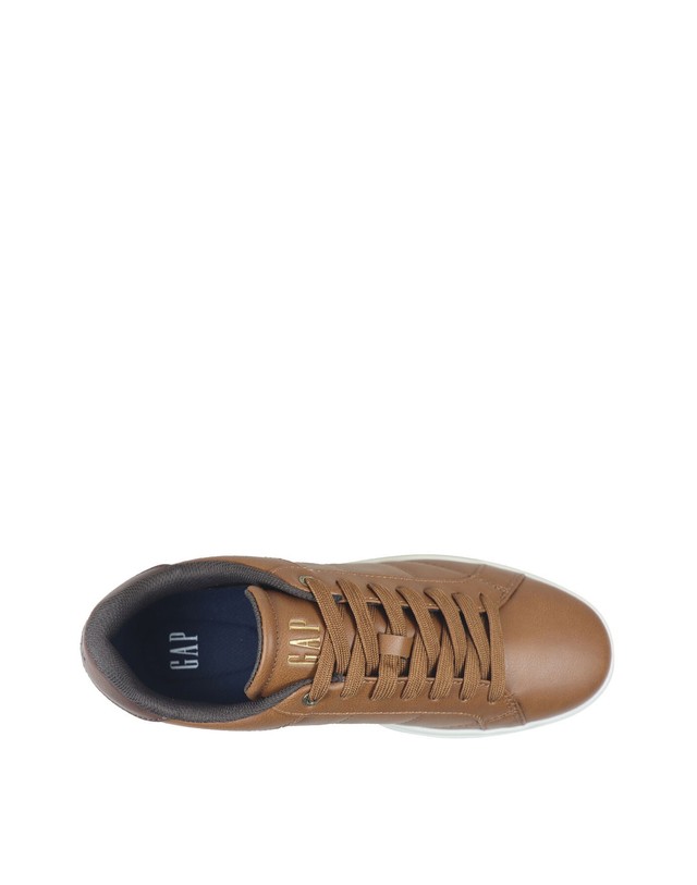 꼬르떼피엘 갭 로고 레이스업 로우탑 스니커즈 1744279 KAKI 카멜 착용컷