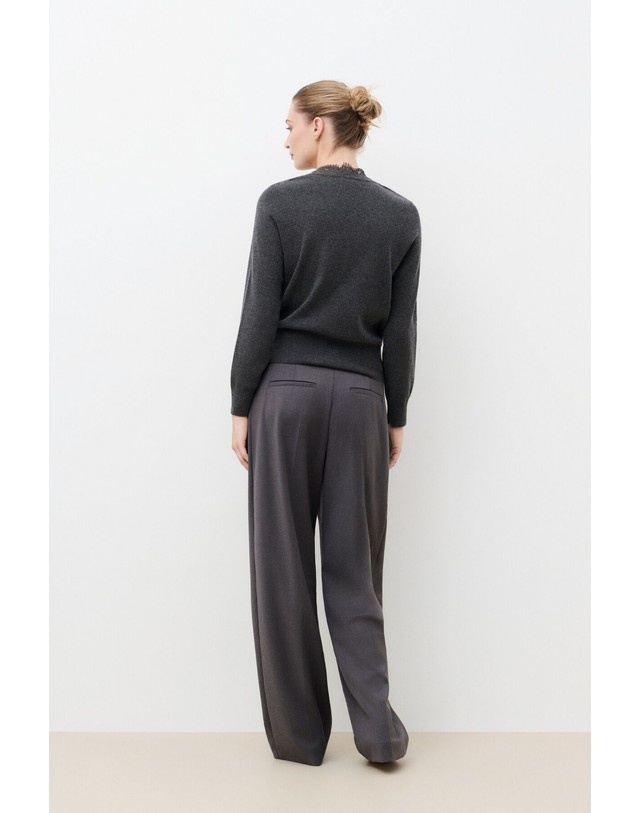꼬르떼피엘 카롤 울 혼방 브이넥 가디건 3764460 GRIS 그레이 착용컷