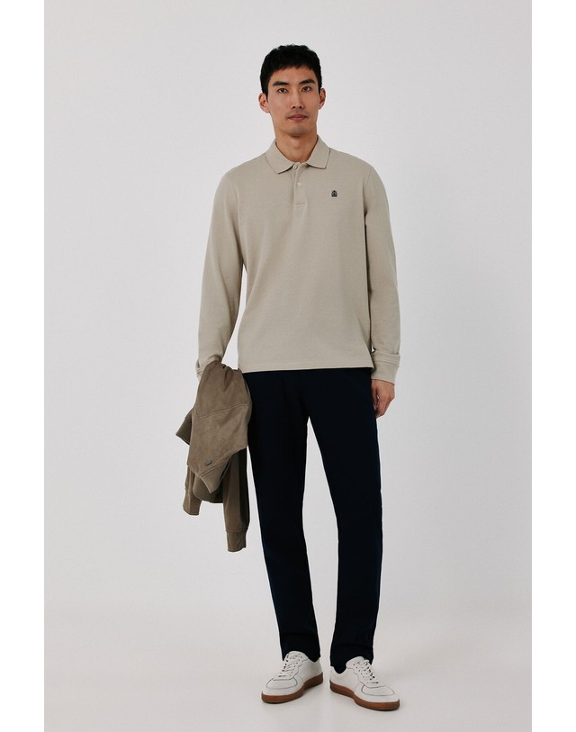 꼬르떼피엘 꼬르떼피엘 레귤러핏 긴팔 폴로셔츠 6594079 BEIGE 베이지 착용컷