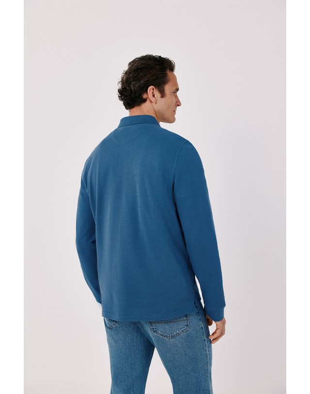 꼬르떼피엘 꼬르떼피엘 레귤러핏 긴팔 폴로셔츠 6594079 AZUL 블루 착용컷