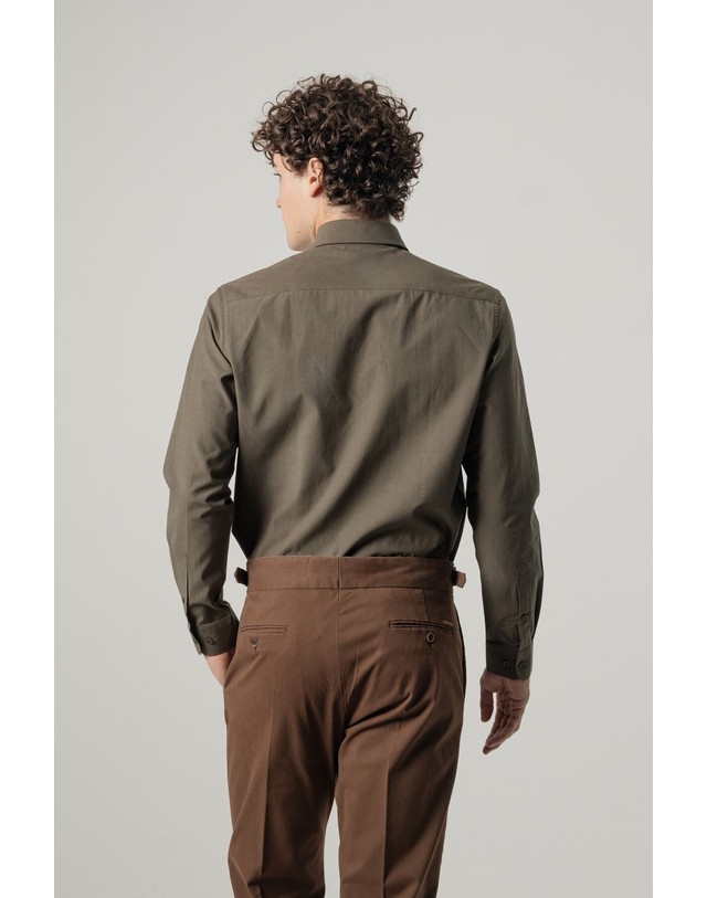 꼬르떼피엘 푸로에고 라이오셀 혼방 긴팔 셔츠 8304156 VERDE OSCURO 그린 착용컷