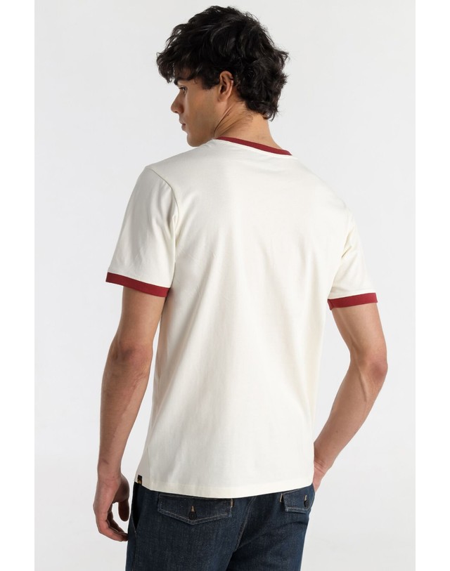꼬르떼피엘 로이스 그래픽 링거 반팔 티셔츠 0214293 BEIGE 아이보리 착용컷