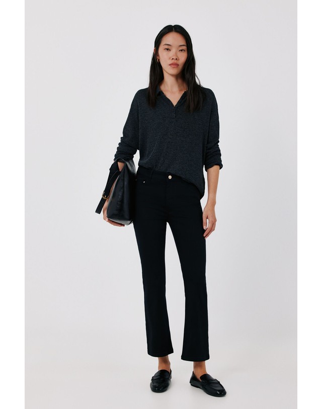 꼬르떼피엘 꼬르떼피엘 부츠컷 크롭 데님 팬츠 8824021 NEGRO 블랙 착용컷