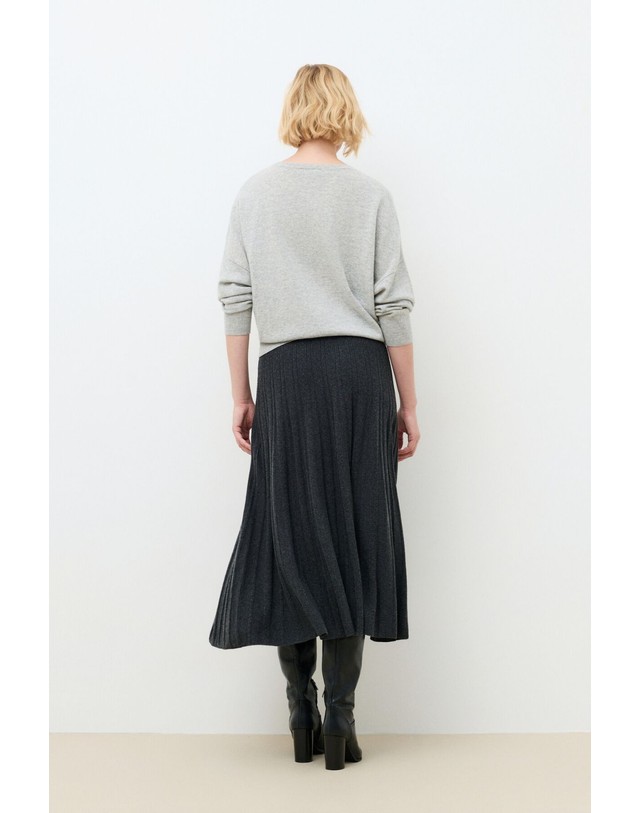 꼬르떼피엘 카롤 라운드넥 울 캐시미어 스웨터 3764457 GRIS 그레이 착용컷