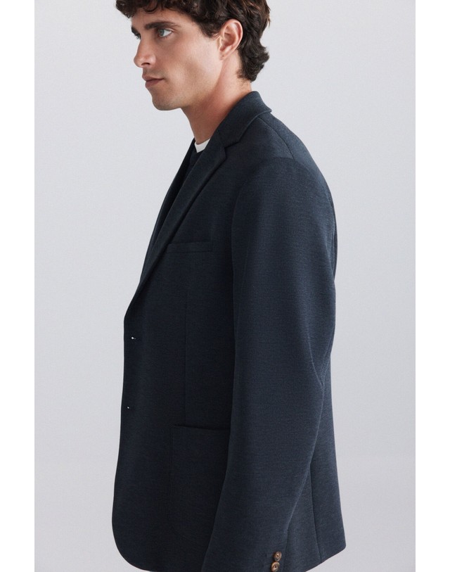 꼬르떼피엘 스프링필드 레귤러핏 테일러드 블레이저 4904075 AZUL 네이비 착용컷