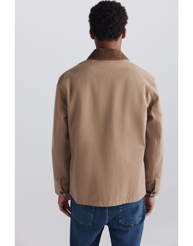 꼬르떼피엘 스프링필드 코듀로이 카라 포켓 오버셔츠 2834865 BEIGE 베이지 착용컷