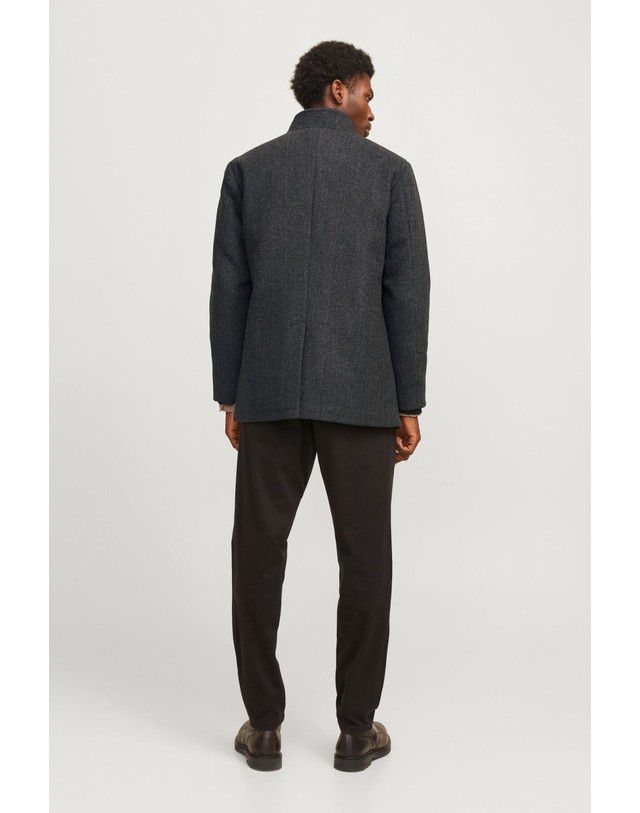꼬르떼피엘 잭앤존스 하이넥 울 블렌드 숏 코트 7150799 GRIS 그레이 착용컷