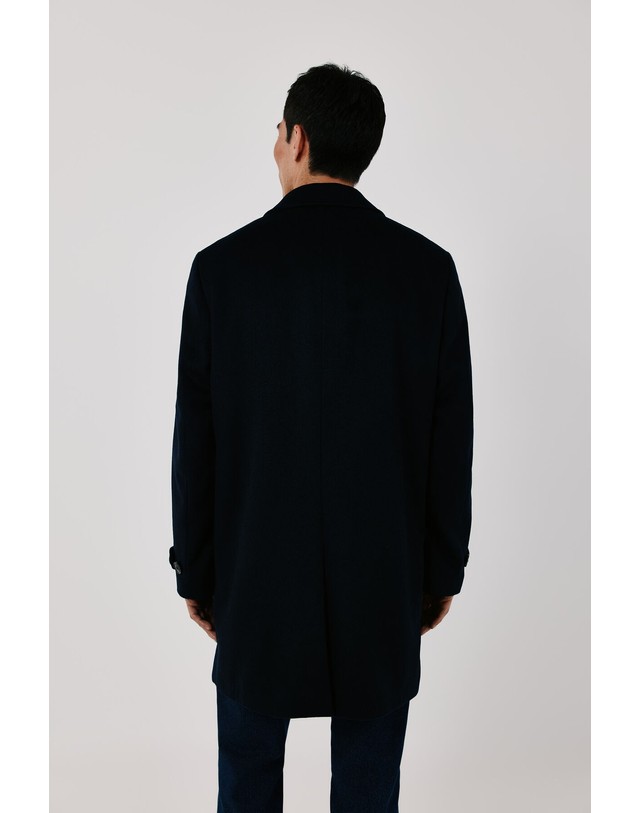 꼬르떼피엘 꼬르떼피엘 셔츠 카라 울 혼방 롱 코트 4394413 AZUL MARINO 네이비 착용컷