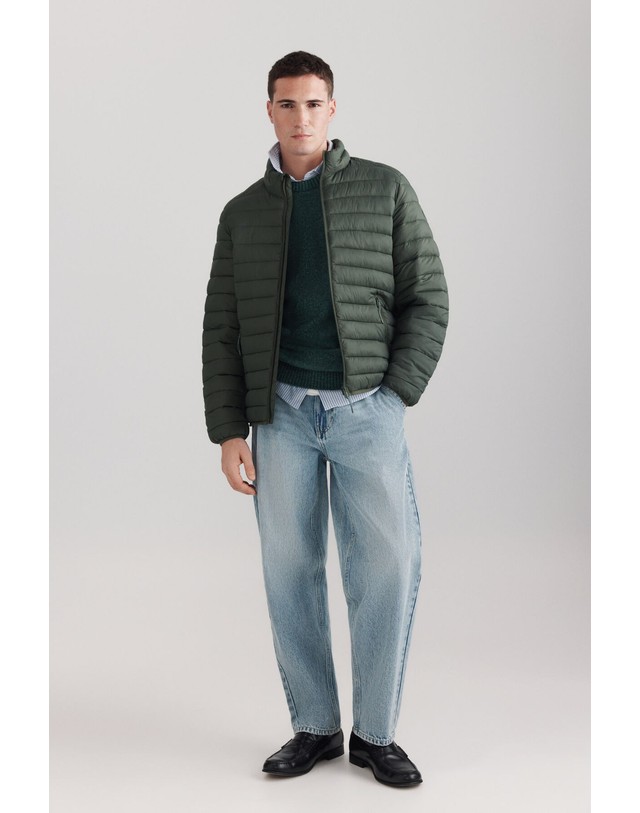 꼬르떼피엘 스프링필드 퀼팅 하이넥 경량 패딩 자켓 0954306 VERDE 그린 착용컷