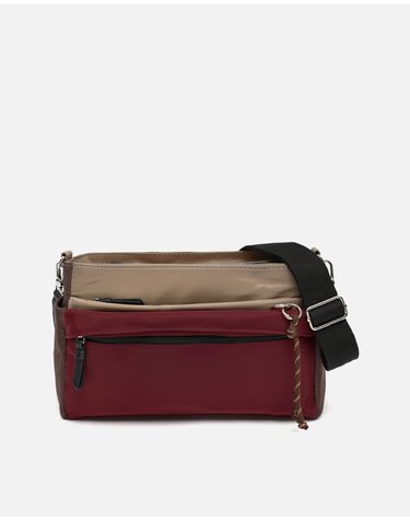 미사코 컬러블록 나일론 크로스 숄더백 Bristoli-5200247169019 BURGUNDY