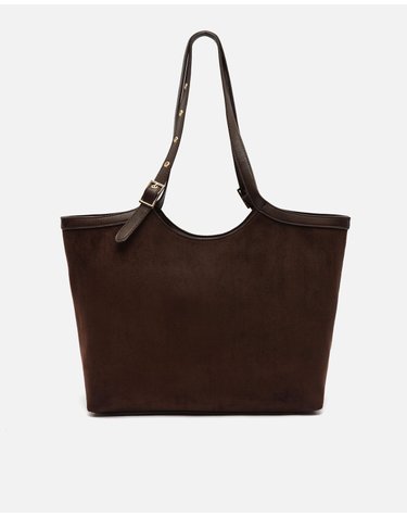미사코 스웨이드 이펙트 라지 쇼퍼백 Richi-5300453133016 BROWN
