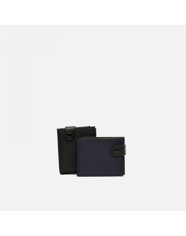 미사코 미사코 스냅 버튼 카드 동전 수납 반지갑 Simeon-4800274002016 BLACK 블랙 착용컷