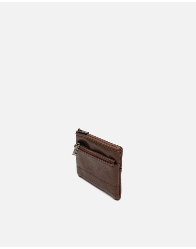 미사코 미사코 지퍼 동전 파우치 미니 지갑 Saulo-5300442133010 BROWN 브라운 착용컷